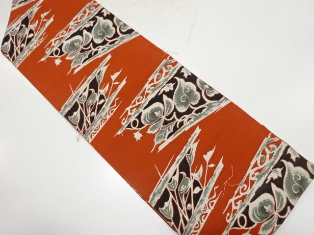 JAPANESE KIMONO / UNUSED FLORAL PATTERN WOVEN NAGOYA OBI